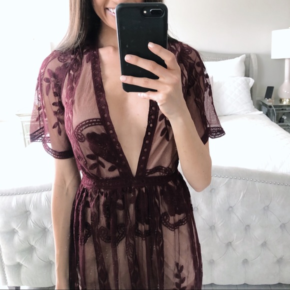 FINAL 2!!! Burgundy Lace Maxi Romper - Picture 12 of 16